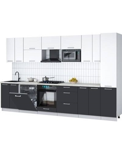Кухонный гарнитур Интерлиния Мила Gloss 3.4-ПМ2
