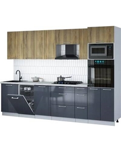 Кухонный гарнитур Интерлиния Мила Gloss 2.9-ПМ3