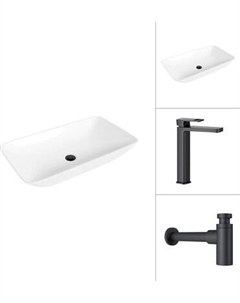 Умывальник со смесителем Lauter 21886 + Cascade 21СК0655BS с сифоном 21635B