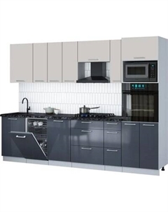 Кухонный гарнитур Интерлиния Мила Gloss 2.9-ПМ3