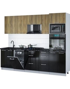 Кухонный гарнитур Интерлиния Мила Gloss 2.65-ПМ3