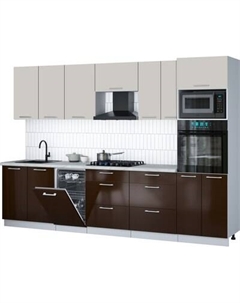 Кухонный гарнитур Интерлиния Мила Gloss 3.05-ПМ3