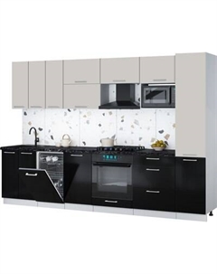 Кухонный гарнитур Интерлиния Мила Gloss 3.1-ПМ4