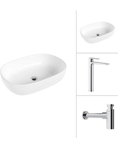 Умывальник со смесителем Lauter 21836 + Reef 21CK8678C с сифоном 21635CH