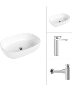 Умывальник со смесителем Lauter 21836 + Cascade 21СК0655C с сифоном 21635CH