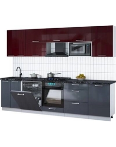 Кухонный гарнитур Интерлиния Мила Gloss 2.9-ПМ2