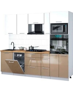 Кухонный гарнитур Интерлиния Мила Gloss 2.45-ПМ3