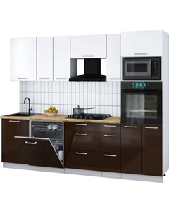 Кухонный гарнитур Интерлиния Мила Gloss 2.6-ПМ1