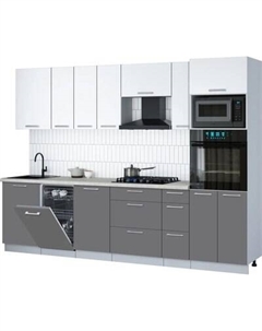 Кухонный гарнитур Интерлиния Мила Gloss 2.9-ПМ3