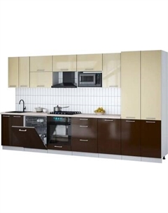 Кухонный гарнитур Интерлиния Мила Gloss 3.7-ПМ2