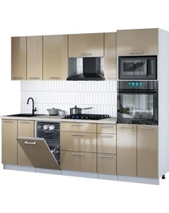 Кухонный гарнитур Интерлиния Мила Gloss 2.55-ПМ3