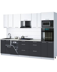 Кухонный гарнитур Интерлиния Мила Gloss 2.85-ПМ3