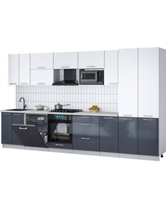 Кухонный гарнитур Интерлиния Мила Gloss 3.6-ПМ2
