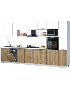 Кухонный гарнитур Интерлиния Мила Gloss 3.7-ПМ3