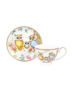 Чашка с блюдцем Elan Gallery Совушки / 420254 Elan gallery