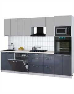 Кухонный гарнитур Интерлиния Мила Gloss 2.8-ПМ1