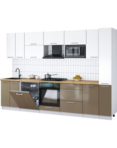 Кухонный гарнитур Интерлиния Мила Gloss 3.1-ПМ2