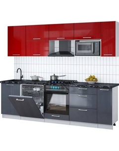 Кухонный гарнитур Интерлиния Мила Gloss 2.6-ПМ2