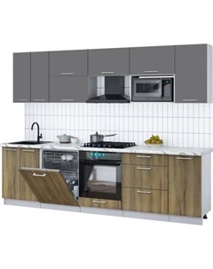 Кухонный гарнитур Интерлиния Мила Gloss 2.8-ПМ2