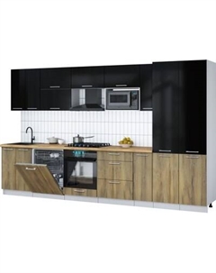 Кухонный гарнитур Интерлиния Мила Gloss 3.5-ПМ2