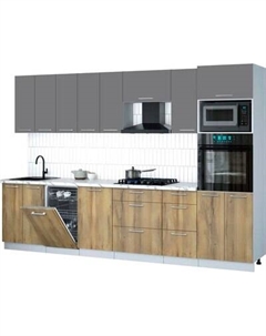 Кухонный гарнитур Интерлиния Мила Gloss 3.1-ПМ3