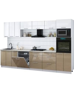 Кухонный гарнитур Интерлиния Мила Gloss 3.3-ПМ1-2
