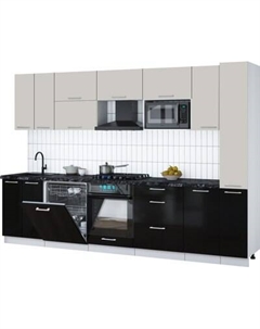 Кухонный гарнитур Интерлиния Мила Gloss 3.1-ПМ2