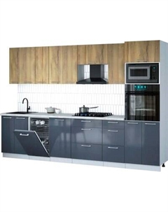 Кухонный гарнитур Интерлиния Мила Gloss 3.1-ПМ3