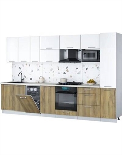 Кухонный гарнитур Интерлиния Мила Gloss 3.3-ПМ4