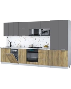 Кухонный гарнитур Интерлиния Мила Gloss 3.5-ПМ4
