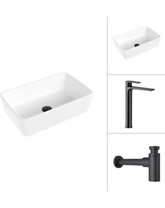 Умывальник со смесителем Lauter 21674A + Reef 21CK8678BS с сифоном 21635B