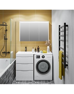 Тумба с умывальником Runo Орион 60 3 ящика + Гамма 120 лайт с правым крылом