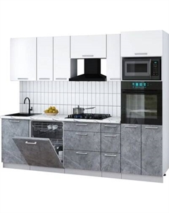 Кухонный гарнитур Интерлиния Мила Gloss 2.6-ПМ1