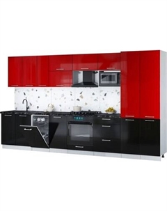 Кухонный гарнитур Интерлиния Мила Gloss 3.7-ПМ4