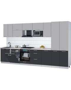 Кухонный гарнитур Интерлиния Мила Gloss 3.7-ПМ2