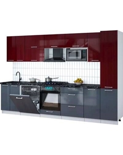 Кухонный гарнитур Интерлиния Мила Gloss 3.2-ПМ2