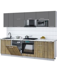 Кухонный гарнитур Интерлиния Мила Gloss 2.7-ПМ2