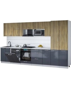 Кухонный гарнитур Интерлиния Мила Gloss 3.6-ПМ2