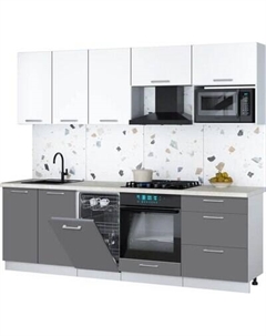 Кухонный гарнитур Интерлиния Мила Gloss 2.45-ПМ4