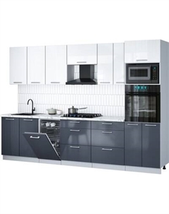 Кухонный гарнитур Интерлиния Мила Gloss 3.05-ПМ3