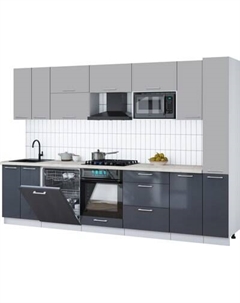 Кухонный гарнитур Интерлиния Мила Gloss 3.1-ПМ2