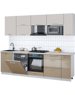 Кухонный гарнитур Интерлиния Мила Gloss 2.6-ПМ2