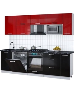 Кухонный гарнитур Интерлиния Мила Gloss 2.6-ПМ2