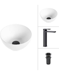 Умывальник со смесителем Lauter 21601E + Cascade 21СК0655BS с донным клапаном 21190B