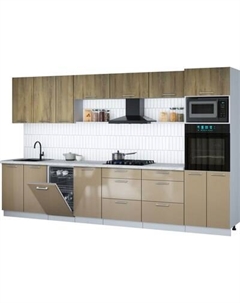 Кухонный гарнитур Интерлиния Мила Gloss 3.5-ПМ3
