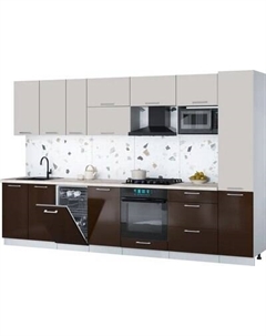Кухонный гарнитур Интерлиния Мила Gloss 3.3-ПМ4