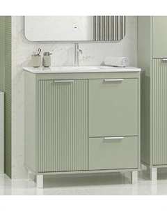 Тумба с умывальником Brevita Risacca Pistachio 80 / RIS-06080-0842Я+B-OND080-01