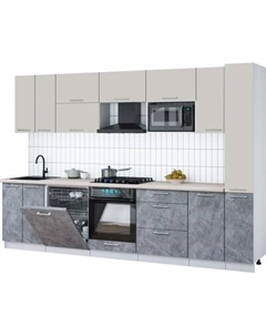 Кухонный гарнитур Интерлиния Мила Gloss 3.1-ПМ2