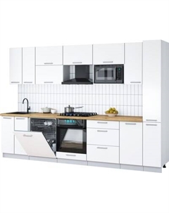 Кухонный гарнитур Интерлиния Мила Gloss 3.1-ПМ2