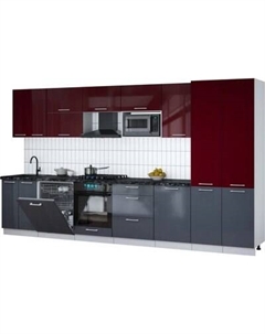 Кухонный гарнитур Интерлиния Мила Gloss 3.7-ПМ2
